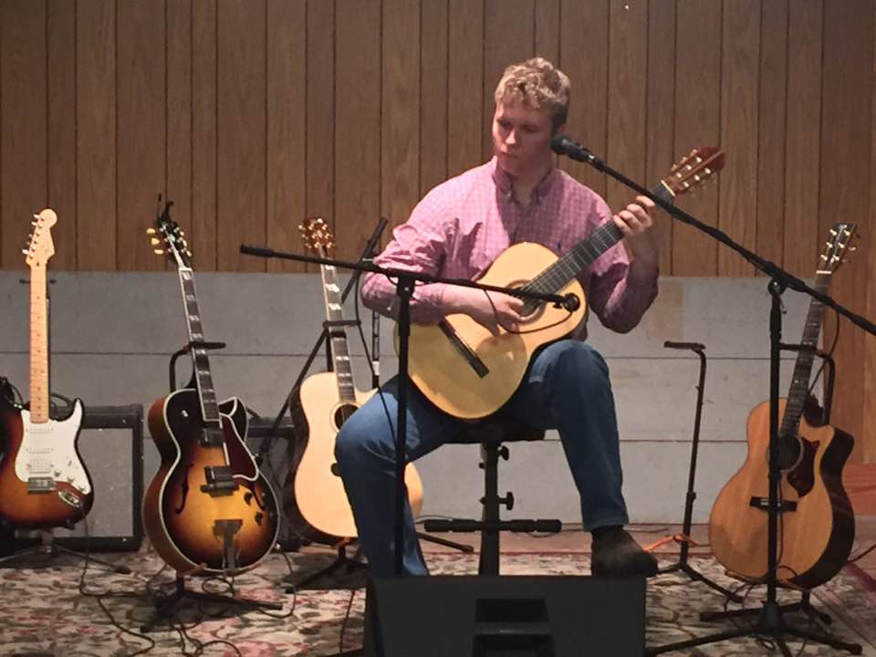 Playing Classical Guitar Before the Grange Concert